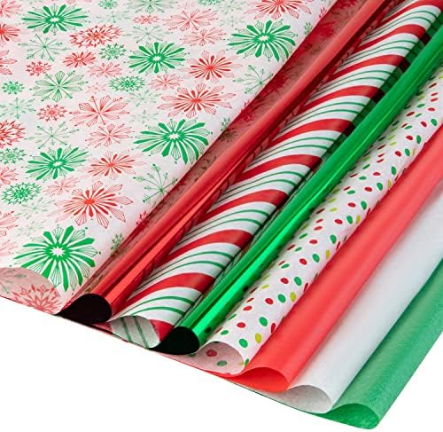 Papel de seda de natal para sacos de presente-100 folhas de papel de embrulho de Natal em massa- papel de férias de férias de férias
