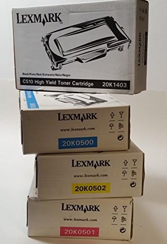 LEX C510 Conjunto de toner 20K0500 20K0501 20K0502 Rendimento padrão e 20K1403 Cartucho de toner de alto rendimento