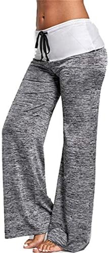 Andongnywell Womens Yoga Sortpants Comfortáveis ​​calças de lounge largo treino solto Joggers de pajama casual calças