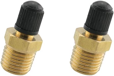 Válvula schrader whyhkj 2pcs 1/4 NPT Válvula de preenchimento de compressor de ar de bronze sólido NPT válvulas de amortecedor de motocicletas válvulas de absorvedor de choque hexagonal