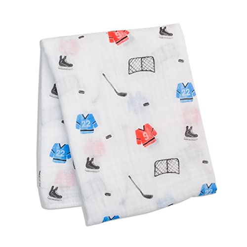 Lulujo Baby Cotton Muslin Swaddle Blain, 47 x 47, hóquei