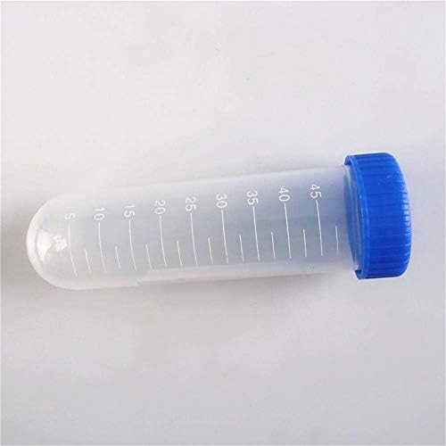 Tubos de teste de 45 ml de Hilitand, garrafas de amostra transparentes de volume de plástico científico com tampas portáteis