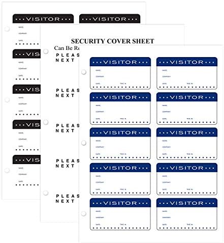 Crachás de visitantes Formulário Formulário / 25 Livro da folha / 250 Etiquetas de visitantes com páginas de cópia de carbono