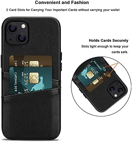 Tendlin Compatível com iPhone 13 Caso Caso de couro premium Design de carteira com slots de suporte de 2 cartões