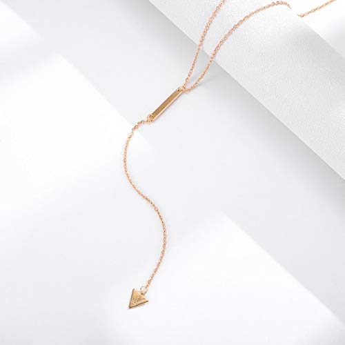 Jozape simples colar de colar de ouro de colar triângulo de jóias de pescoço de pendente para mulheres e meninas