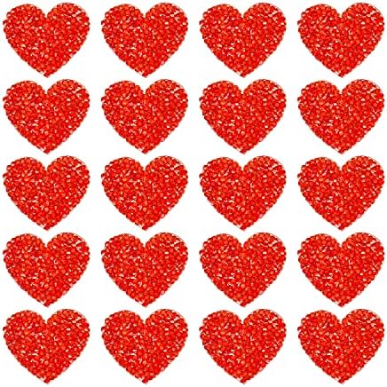 20 peças Patches de coração Ferro em apliques cardíacos adesivos strass glitter corejo remendo o strass bling apliques