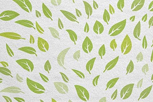 Toalha de tapete de ioga de folhas de Ambesonne, vários tipos de ilustração verde de folhas frescas com design gráfico