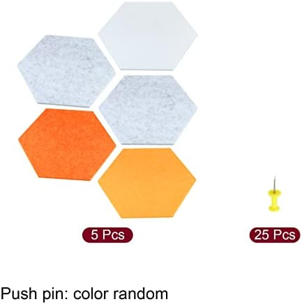 Patikil Hexagon sentiu ladrilhos de tábua, 5 Pacote de grande adesivo Boletim de parede Auto -adesivo Pin Pin com pinos
