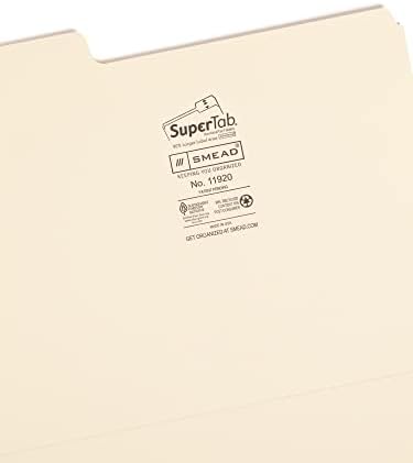 Pasta de arquivo Smead Supertab, aba de 1/3 de grandes dimensões, tamanho da letra, Manila, 24 por pacote