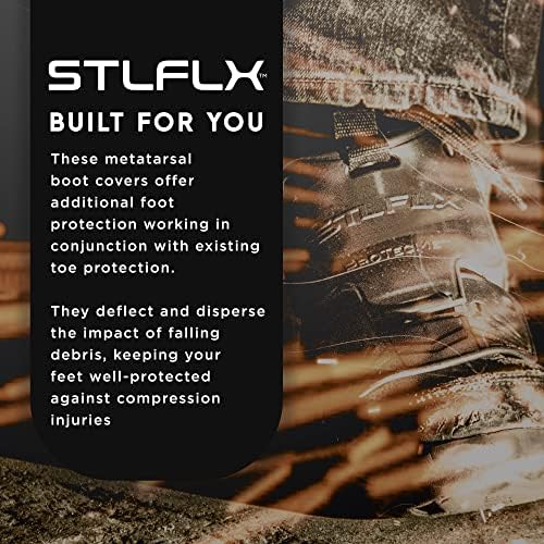 STLFLX - MetGuardz ™ Metatarsal Guard para botas e sapatos de segurança, sapatos/bota de trabalho Metatarsal & Lace Protector, Sen 600, Versão de Lace -Up