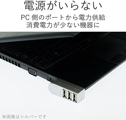 Elecom USB2.0 Hub [Tipo de inserção direta] para laptops U2H-TZ300BBK