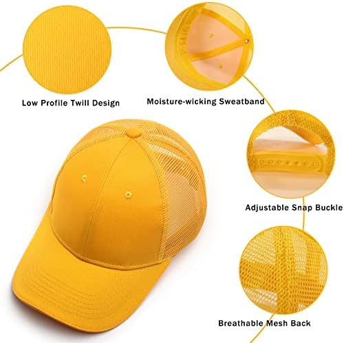 10 pacote em branco Baseball Cap ajustável Mesh Snapback Trucker Hats Plain Sublimation Hats Sports Sport Golf Sun Hats for Men