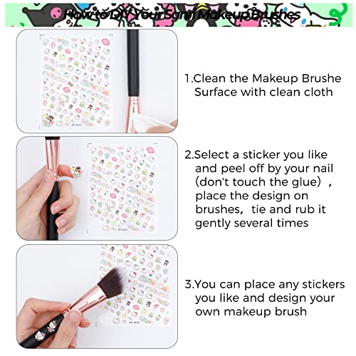 12pcs Sanro DIY Brushes de maquiagem definida com adesivo em mago