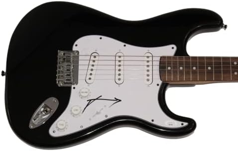 Jared Leto assinou autógrafo em tamanho grande Black Fender Stratocaster Ecretic guitar The Crazy, The Last of the High Kings,