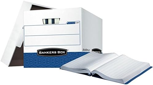 Bankers Box Data-Pak Boxes, arquivos de letra, 13,75 x 17,75 x 13 , branco/azul, 12/caixa