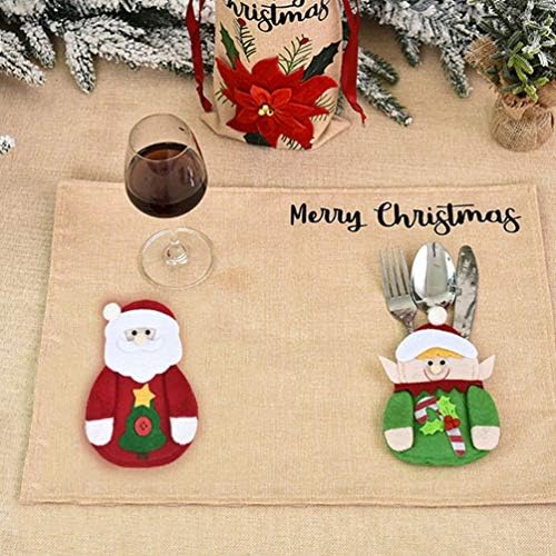 Titulares de talheres elfos LuxShiny 12pcs bolsa de talheres de Natal, toucher de Natal bolso de tabela de tabela de