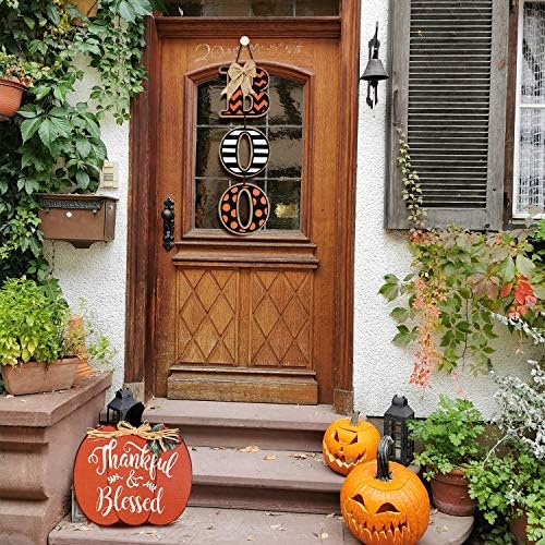 Jetec Halloween Boo Sign para a porta da frente decoração de porta de outono Ação
