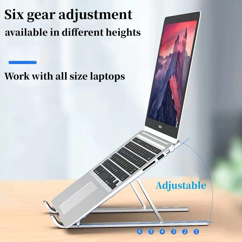 Posto de laptop ajustável portátil de Westhod, suporte de notebook portátil dobrável de alumínio, compatível com MacBook Air Pro,