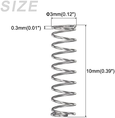 Metallixity Compression Springs 10pcs, 304 Extensão de aço inoxidável Mola - Para reparos domésticos da loja, projetos de bricolage,