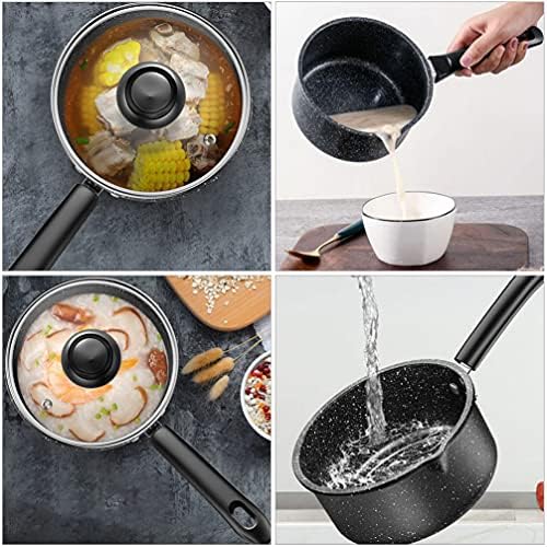 Hemoton Milk pote cozinha cozinha antiaderente panela de fogão elétrico panela de panela de manteiga com macarrão quente panela de panela sem tampa 16cm