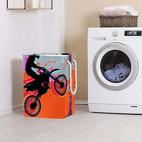 Inomer motocross abstrato Antecedentes 300d Oxford PVC Roupas impermeáveis ​​cestas de lavanderia grande para cobertores Toys de roupas no quarto