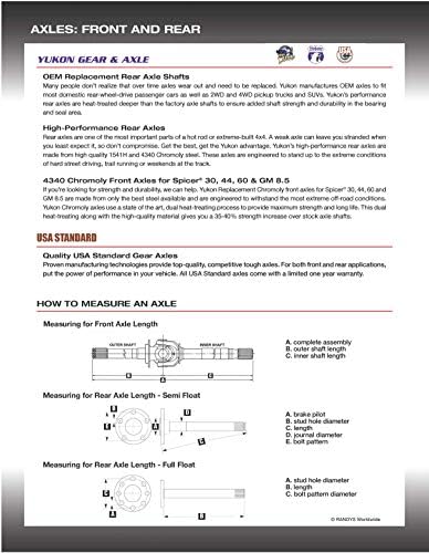 Kit de eixo de reposição de engrenagem padrão dos EUA para jipe ​​30-spline Dana 30 Diferencial frontal 4340 Chrome-Moly