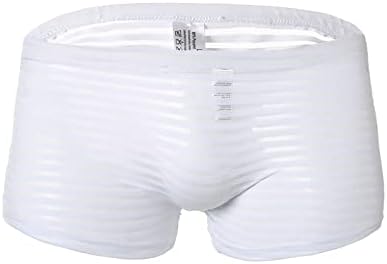 Roupa íntima de malha respirável para homens, troncos masculinos boxers cueca bolsa sexy boxer shorts baixos calcinhas listradas listrada