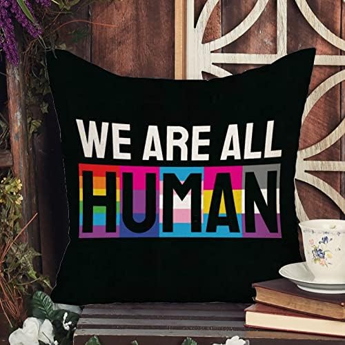 LGBTQ Rainbow Gay Lesbian Orgulho arremesso de travesseiro Possui todos nós somos todos lésbicas para almofadas de almofada de almofada de almofada de almofada romântica de almofada romântica para o sofá, quarto 22x22in