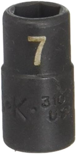 SK Hand Tool 31047 6 ponto 1/4 de polegada Drive Socket Socket, 7mm