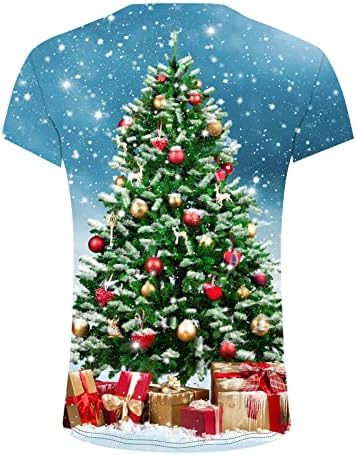 Camisetas de manga curta de Natal dsodan para homens, 2022 Funny Natal Santa Papai Noel Print O pescoço camiseta de tes