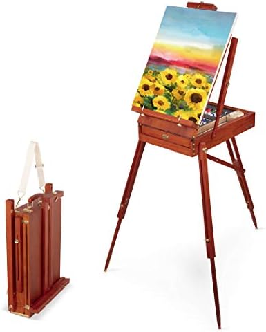 Craftabelle - cavalete de arte e tela - 34pc com suprimentos de tinta - cavalete de madeira italiana