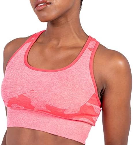 Maxxx Feminino Racerback Formamless Sports Bra Camo para exercícios de ginástica, ioga, corrida, ciclismo, exercício