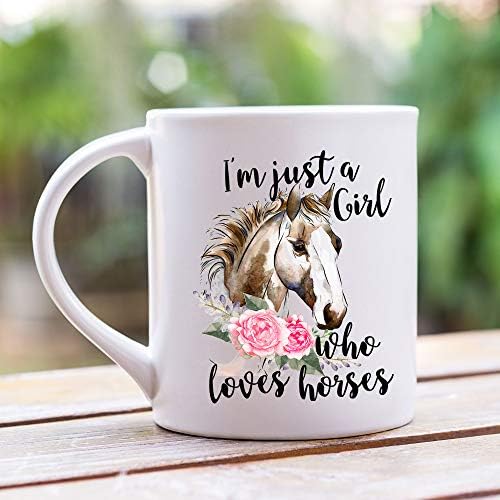 Younique Designs caneca de cavalo, 11 onças, xícara de café para meninas e mulheres, caneca equestre para amantes de