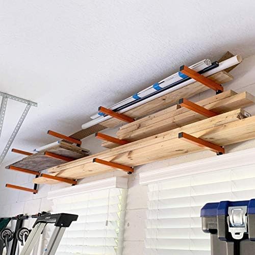 Organizador de madeira de montagem de parede Ultrawall e rack de metal de armazenamento de madeira com 3 níveis - uso interno e externo, 4 pacote