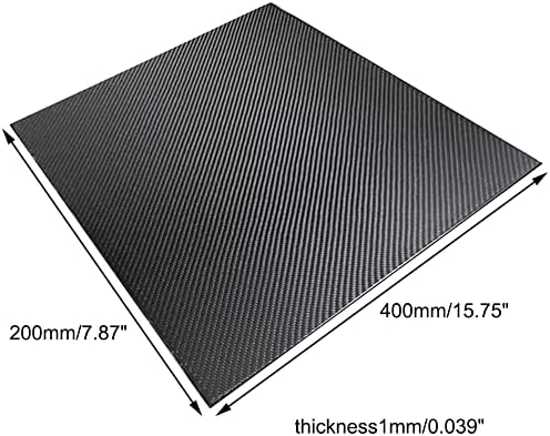 Baiwanlin Carbon Fiber Plate Teave laminado de alta dureza matte, 200 mm × 400mmthickness0.5mm1mm1.5mm2mm2.5mm3mm3.5mm4mm5mm, 1mm*200mm*400mm