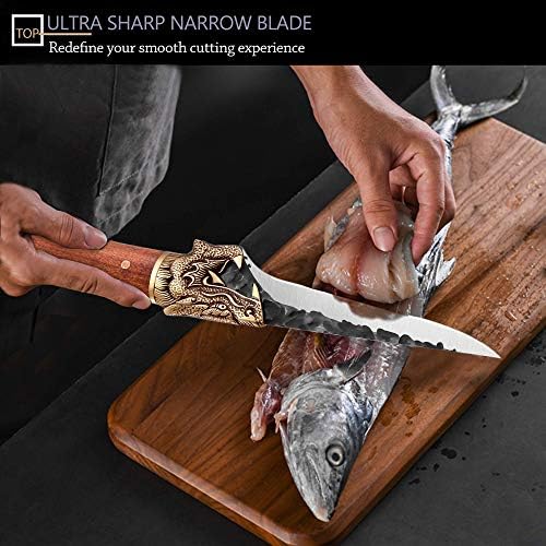 Faca de cuteira de carne de pássaro dourado Faca forjada faca de faca de aço carbono faca de cozinha de tang completa