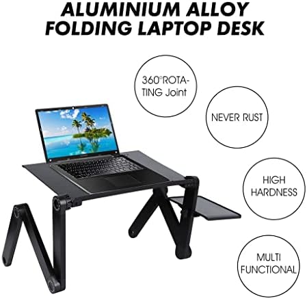 TBGFPO Notebook Desk para laptop ajustável suporte de alumínio portátil Lapdesk para sofá -cama TV Stand ergonômico