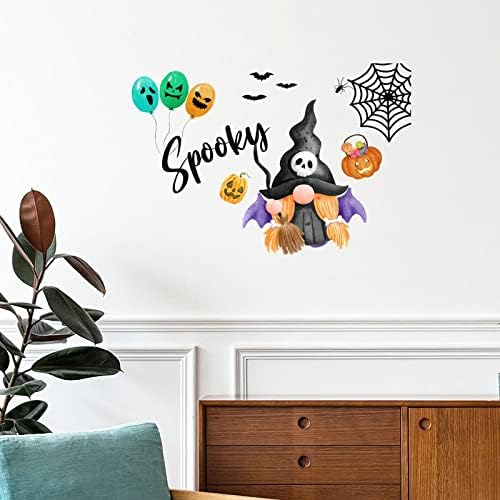 Gnomos de Halloween adesivos de abóbora decoração de bruxa de abóbora fantasma decalques de parede de halloween decalques removíveis