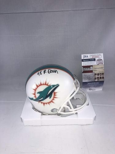 Raekwon Davis assinou Miami Dolphins Mini capacete JSA 6 - Mini capacetes da faculdade autografados