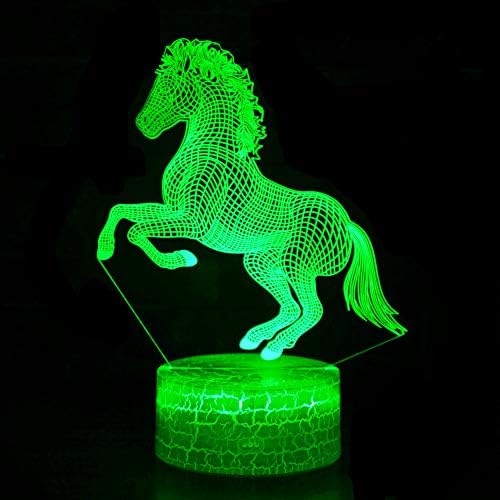 Jinnwell 3D Pavor 3D Animal Night Lâmpada leve Ilusão 7 Cor de toque de cor Lâmpadas de decoração de mesa de mesa de mesa acrílico Base abdom