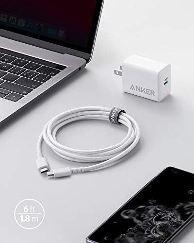 Carregador USB C, Anker 65W PIQ 3.0 PPS Compact Adaptador de carregador rápido com cabo USB-C de 6 pés para USB-C,