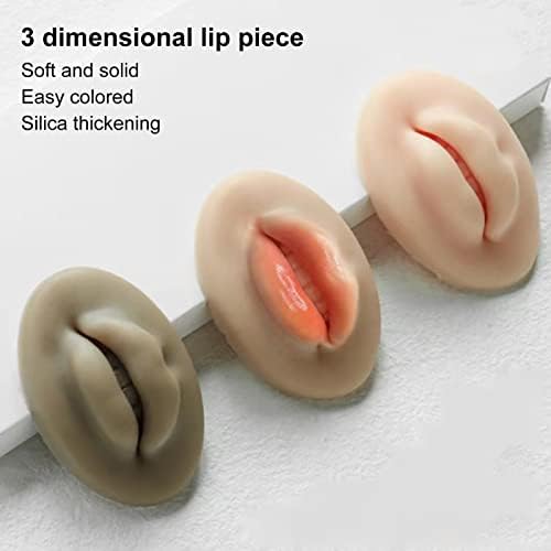 3pcs Practice lábio Lip Skins Fake Skins, Silicone Fake Skins para Lips Tattoo Microblading Practice Skin Skin 3D Cosmético
