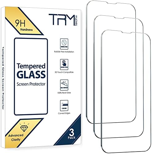 Protetor de tela de vidro temperado TRMTECH para iPhone 14/13/13 Pro [6,1 polegadas] - Friendia a casos, fácil instalação, sem