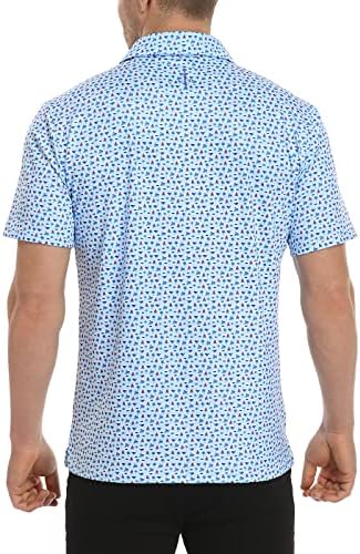 Camisetas de golfe LRD para homens upf 50 umidade wicking camisa de pólo de manga curta