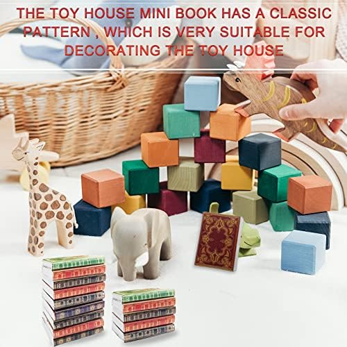 Blmhtwo 30 peças Bonecas Livros de Livros em miniatura para bonecas Dolls Dolls House Miniaturas 1/12 escala de livros de minimaturas reutilizáveis ​​de página para bonecas para bonecas quartos da sala de estudo