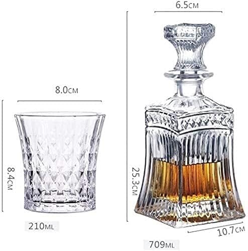 Decanter de uísque Decanter de vinho 5pc Decanter de uísque de cristal e óculos de uísque Conjunto de cristal com 4 copos