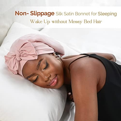 Capoto de seda capoto para dormir Capinho de cabelos de tampa de seda de seda para mulheres negras Branças de cabelo encaracoladas