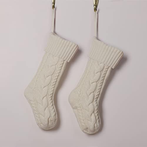 Sherrydc Cable mico meias de Natal, 18 Grandes meias de decoração de Natal para decoração de festa em família