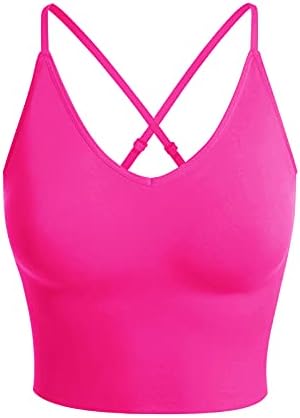 Design da Olivia Women Feminless Workout Sports Sports Bra Cami Cropped Yoga Top com tiras ajustáveis