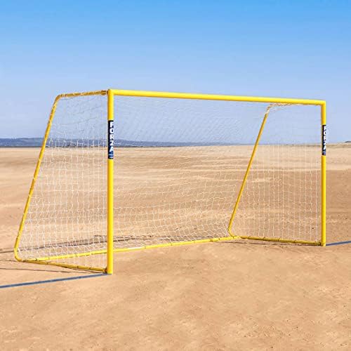 12ft x 6 pés Forza ALU60 FOLDING PEACH Soccer Goal | Metas de futebol para praia e quintal | Postagens de gols para crianças | Equipamento